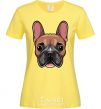 Women's T-shirt Bulldog face painting cornsilk фото