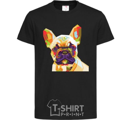 Детская футболка Multicolor bulldog Черный фото