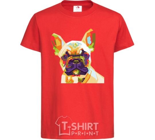 Детская футболка Multicolor bulldog Красный фото