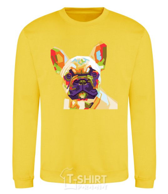 Sweatshirt Multicolor bulldog yellow фото