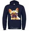 Men`s hoodie Multicolor bulldog navy-blue фото