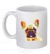 Ceramic mug Multicolor bulldog White фото