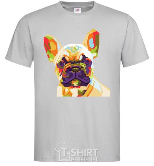 Мужская футболка Multicolor bulldog Серый фото