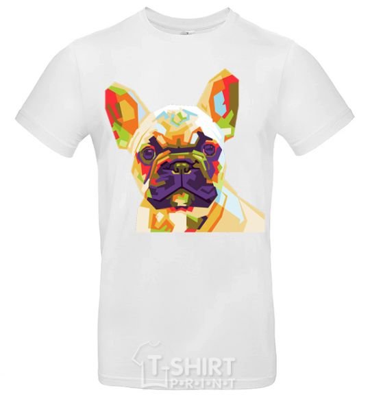 Мужская футболка Multicolor bulldog Белый фото
