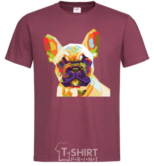 Мужская футболка Multicolor bulldog Бордовый фото