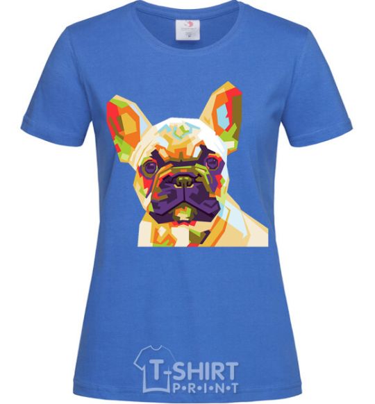 Женская футболка Multicolor bulldog Ярко-синий фото