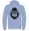 Men`s hoodie Gorilla in glasses sky-blue фото