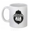 Ceramic mug Gorilla in glasses White фото