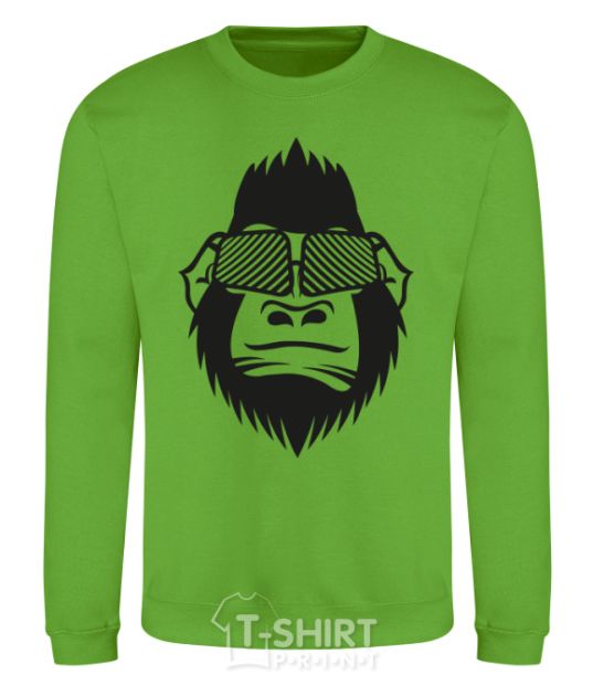 Свитшот Gorilla in glasses Лаймовый фото