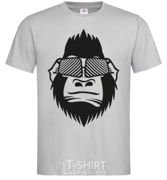 Мужская футболка Gorilla in glasses Серый фото