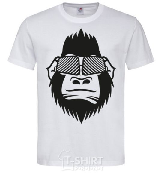 Men's T-Shirt Gorilla in glasses White фото