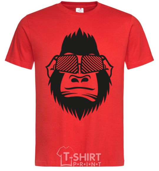 Men's T-Shirt Gorilla in glasses red фото