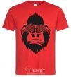 Мужская футболка Gorilla in glasses Красный фото
