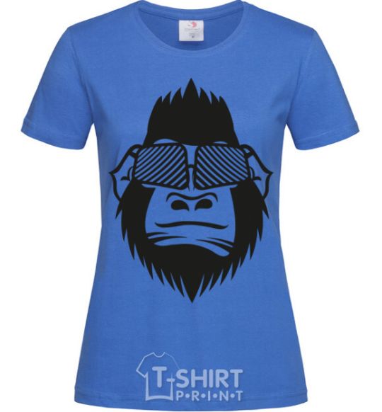 Women's T-shirt Gorilla in glasses royal-blue фото