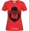 Women's T-shirt Gorilla in glasses red фото