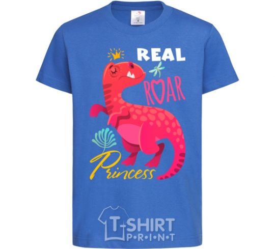 Детская футболка Real roar princess Ярко-синий фото