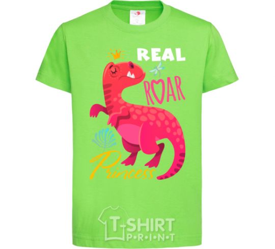 Kids T-shirt Real roar princess orchid-green фото