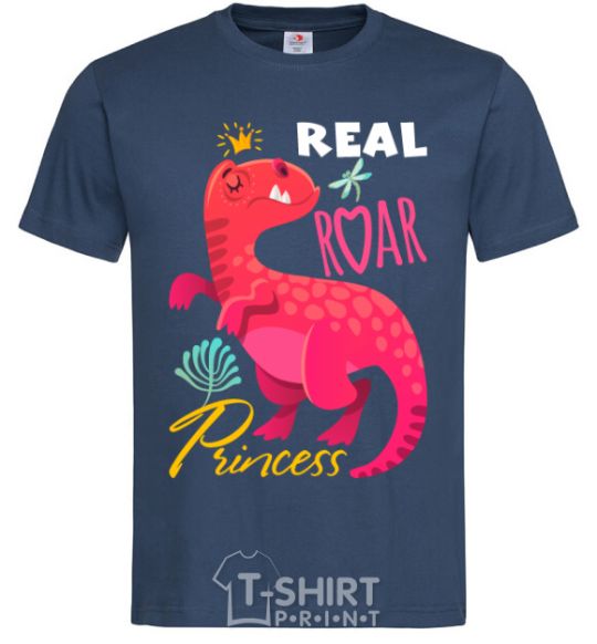 Мужская футболка Real roar princess Темно-синий фото