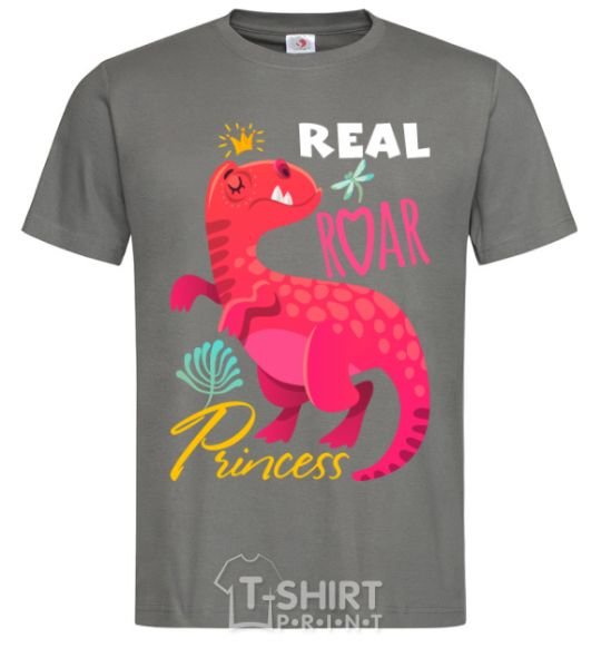 Men's T-Shirt Real roar princess dark-grey фото