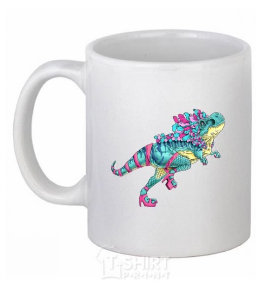 Ceramic mug T-Rex cabaret White фото