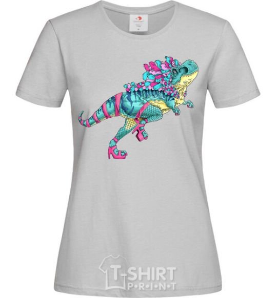 Women's T-shirt T-Rex cabaret grey фото