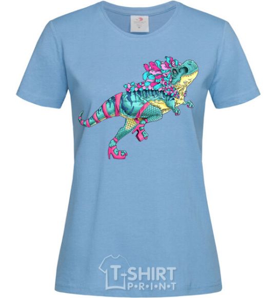 Women's T-shirt T-Rex cabaret sky-blue фото