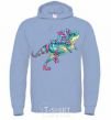 Men`s hoodie T-Rex cabaret sky-blue фото