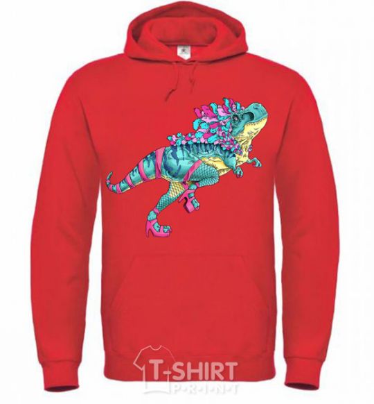 Men`s hoodie T-Rex cabaret bright-red фото