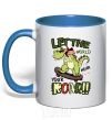 Mug with a colored handle Let the world hear your roar royal-blue фото