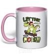 Mug with a colored handle Let the world hear your roar light-pink фото