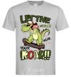 Men's T-Shirt Let the world hear your roar grey фото