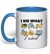 Mug with a colored handle I do what i want royal-blue фото