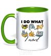 Mug with a colored handle I do what i want kelly-green фото