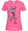 Women's T-shirt A dinosaur with a cup of coffee heliconia фото