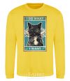 Sweatshirt Cat I do what I want yellow фото