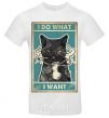 Men's T-Shirt Cat I do what I want White фото