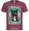 Men's T-Shirt Cat I do what I want burgundy фото