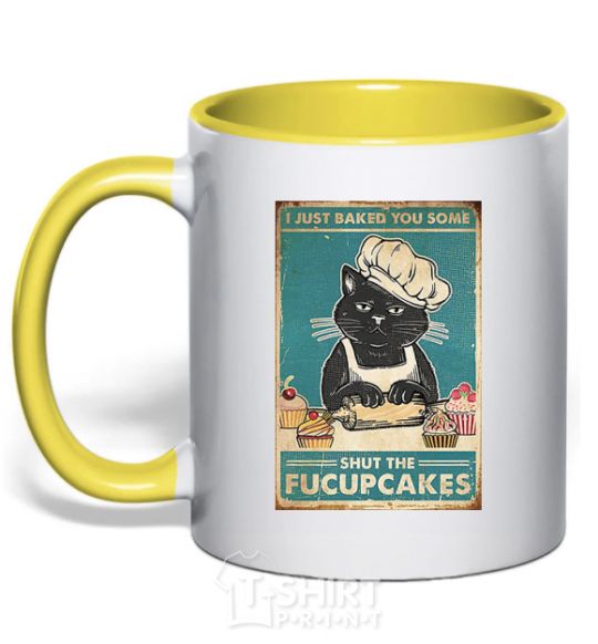 Mug with a colored handle I just baked you some yellow фото