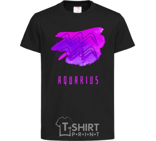 Kids T-shirt Aquarius paints black фото