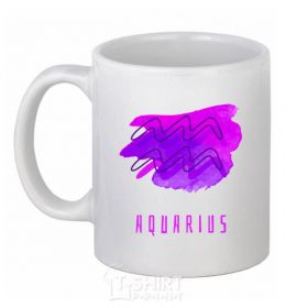 Ceramic mug Aquarius paints White фото