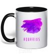 Mug with a colored handle Aquarius paints black фото