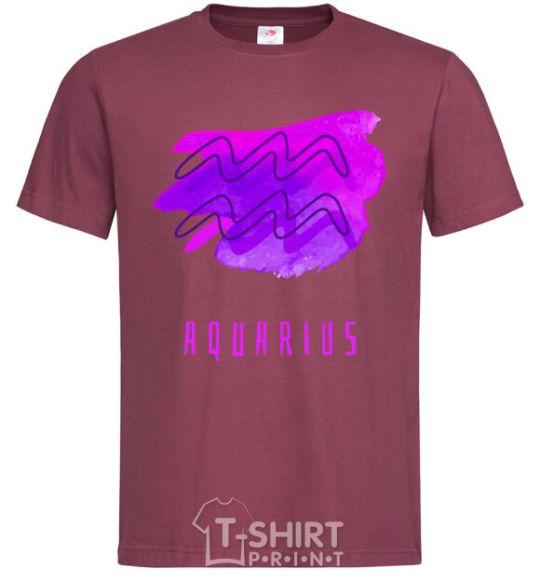 Men's T-Shirt Aquarius paints burgundy фото
