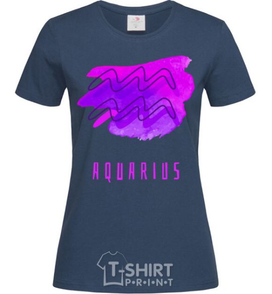 Women's T-shirt Aquarius paints navy-blue фото