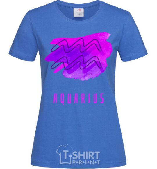 Women's T-shirt Aquarius paints royal-blue фото