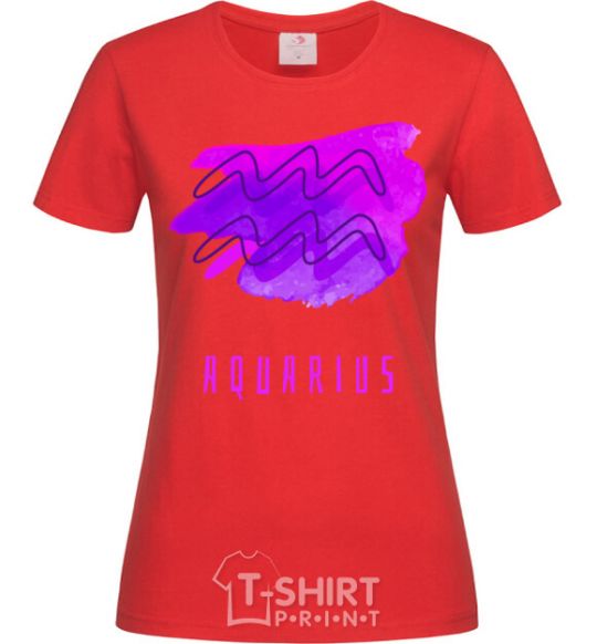 Women's T-shirt Aquarius paints red фото