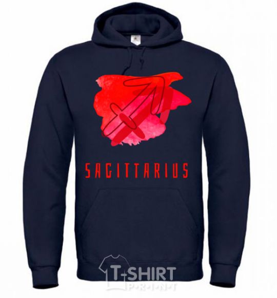 Men`s hoodie Sagittarius colors navy-blue фото