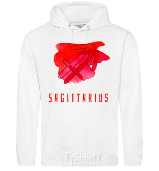 Men`s hoodie Sagittarius colors White фото