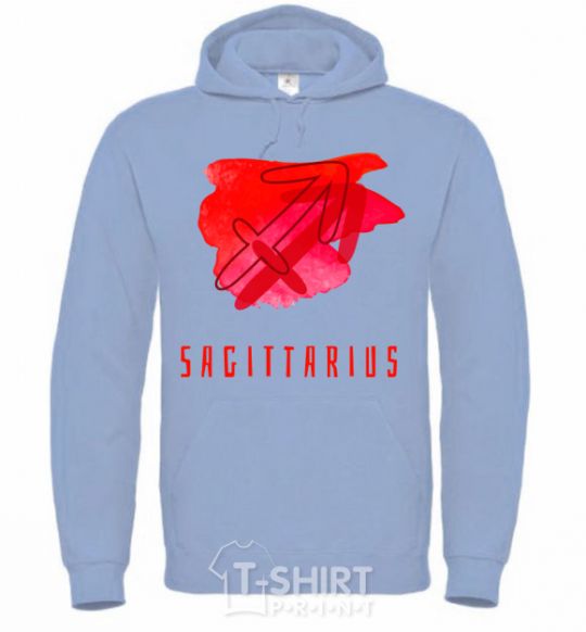 Men`s hoodie Sagittarius colors sky-blue фото