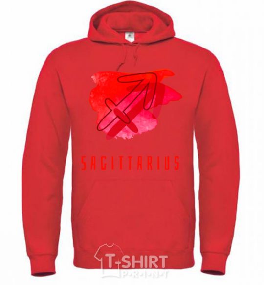 Men`s hoodie Sagittarius colors bright-red фото