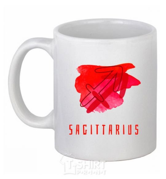 Ceramic mug Sagittarius colors White фото
